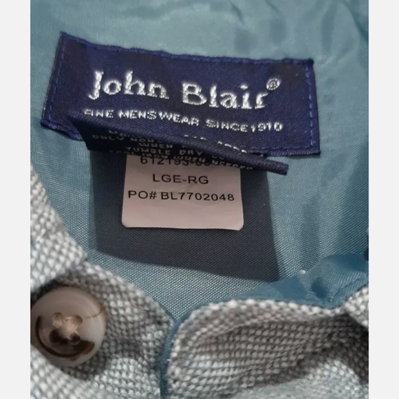 John Blair Mens Large Long Sleeve Button Front Shirt - Picture 4 of 5